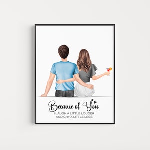 Stampa di coppia personalizzata, regalo di anniversario, regalo di coppia, regalo per lui, stampa fidanzato/a/fidanzata, regalo per lei, regalo di Natale, personalizzato