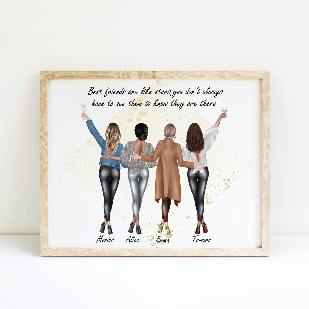 Best Friend Print Bestie Gift 4 Best Friends Gift Friendship Quote Personalised Print Birthday Best Friend Print Bestie Gift 4 Best Friends Gift Friendship Quote Personalised Print Birthday