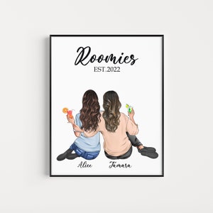 Roommate Gift Custom Roommates Print Personalized Roommate Gift Dorm Decor Roomies Gift Wall Decor For College Roommates Gift 2 Roomies Gift
