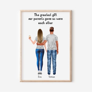 Brother Sister Gifts Custom Brother Sister Print Personalized Gift For Brother From Sister Family Portrait Sister Gift Birthday Gifts