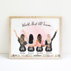 4 Best Friends Print, Best Friend Gift, Friendship Prints, Friendship Gift, Personalised Best Friend Gift, Gift for Her, Custom Print