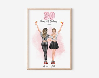 Birthday Gift for Her, 30th Birthday Gift,Birthday Gift for Friend, Best Friend Print, Personalised Print, Best Friend Gift