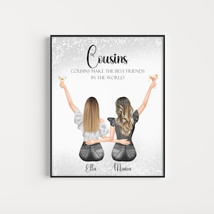 Gift For Cousin, Personalised Cousins Print, Birthday Gift For Her, Cousin Gifts