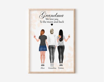 Personalized Wall Art for Grandparents and grandkids, Toddlers and grandfather, Customizable gift for parents, Anniversary gift idea