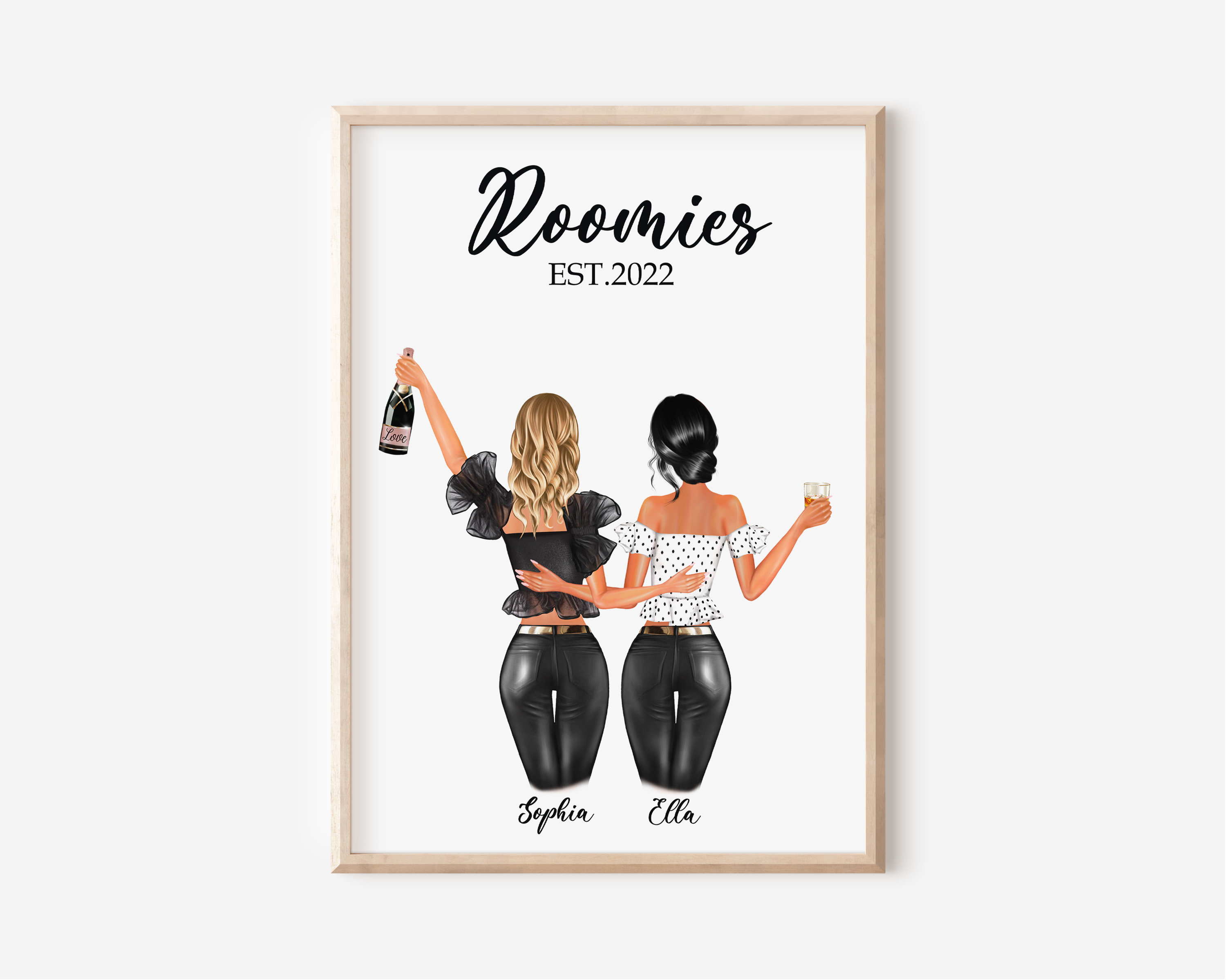 Roommate Gift Custom Roommates Print Personalized Roommate Gift Dorm Decor Roomies Gift Wall Decor For College Roommates Gift 3 Roomies Gift