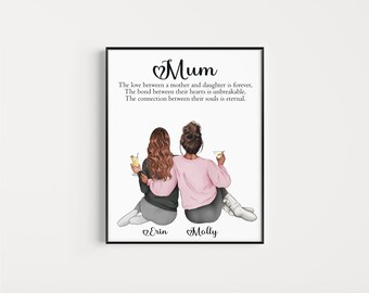 Gift for Mum, gifts for her, Mother daughter gift, Personalised gift for Mum birthday gift,Gift for Mum, Mum Print, Mother gift
