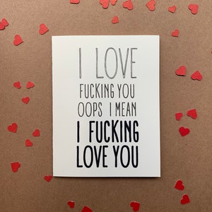 Je t’aime | Drôle de carte de Saint-Valentin | Carte pour lui | Carte pour son | Carte d’anniversaire amusante | Carte d’art faite à la main