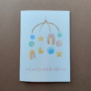 Félicitations à l’aquarelle de bébé | Nouvelle carte vierge bébé | Carte d’art peinte à la main | Petite fille | Baby Boy | Unisexe