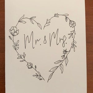 Carte de mariage heureux | Carte de mariage | Carte Monsieur et Madame | Carte de vœux de mariage
