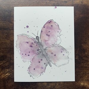 Butterfly Card | Pretty Blank Card | Greeting Card | Watercolour Painting
