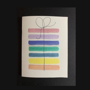 Carte d’anniversaire aquarelle | Cadeau d’anniversaire | Carte de vœux | Anniversaire arc-en-ciel