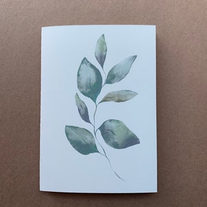 Carte de vœux à l’aquarelle fleurie | Carte vierge | Carte d’art peinte à la main | Carte de vœux simple et élégante vierge