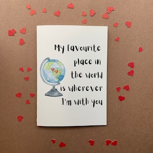 Carte de voyage | Je t’aime | Carte de Saint-Valentin mignonne | Carte d’anniversaire mignonne