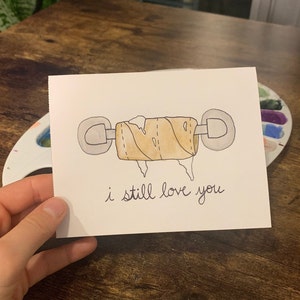 Je t'aime toujours carte | Carte d'amour pour lui | Carte de Saint Valentin | Peinture à l'aquarelle