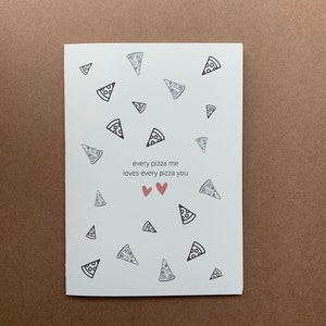 Carte Pizza | Carte d’anniversaire amusante | Carte d’art faite à la main | Carte Saint-Valentin | Amour | anniversaire
