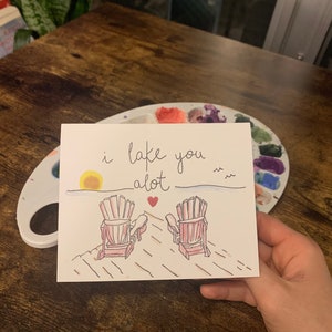 Je t'aime beaucoup | d'amour de lac de Zazzle.be Liste d'envies Vous avez des idées ? Carte de Saint Valentin | Peinture à l'aquarelle