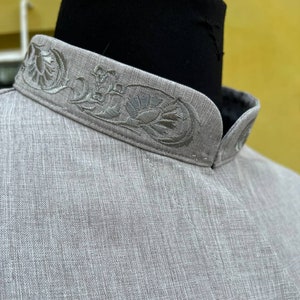 Embroidered Orthodox cassock - cassock in linen-gabardine - Cassock for a priest- Religious cloth