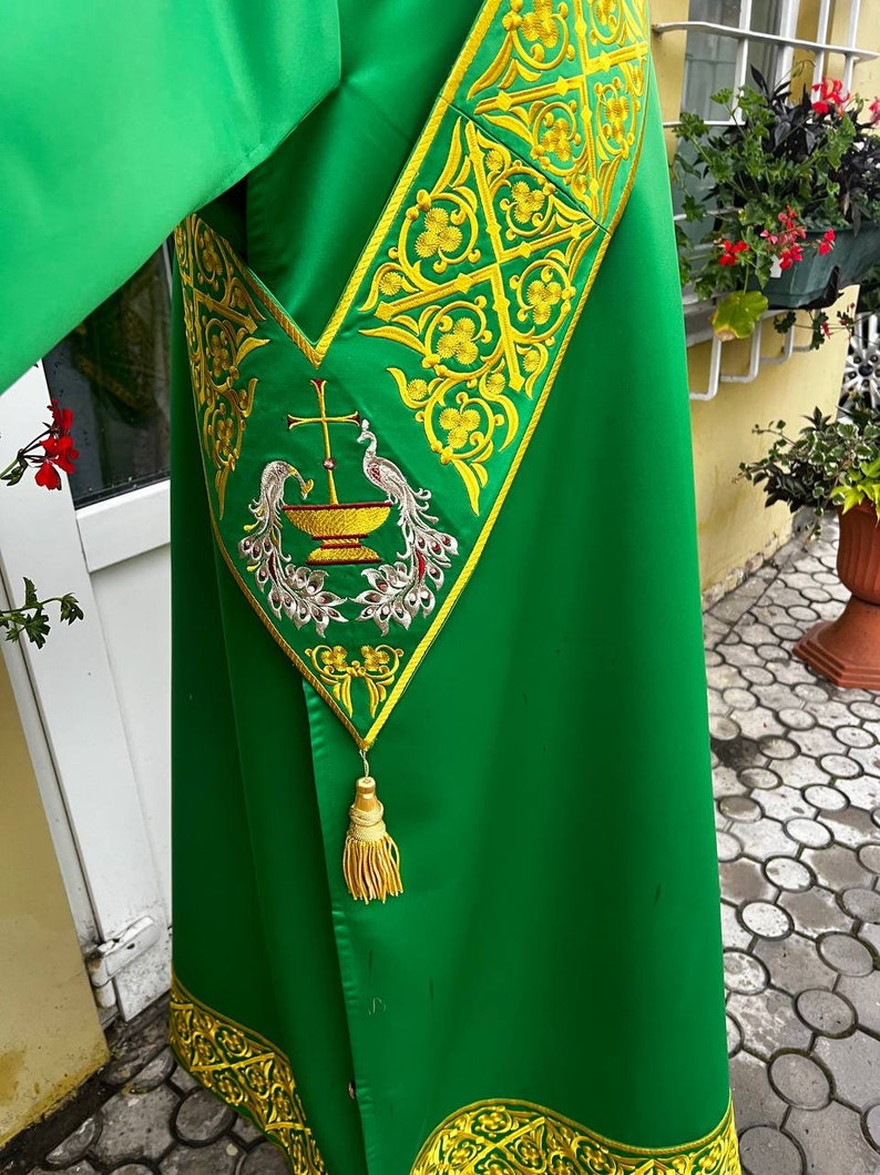 Protodeacon Embroidered Green Protodeacon Vestment – Orthodox Greek Style - Etsy