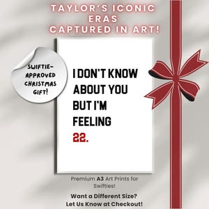 Taylor Swift regalo di Natale / poster stampabile / arte digitale da parete Swiftie / opzione incorniciata disponibile / decorazioni con testi di canzoni / idea regalo per le feste