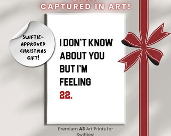 Taylor Swift-kerstcadeau | Afdrukbare poster | Digitale Swiftie-muurkunst | Ingelijste optie beschikbaar | Songteksten Decor | Cadeau-idee voor de feestdagen