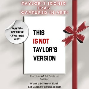Taylor Swift regalo di Natale / poster stampabile / arte digitale da parete Swiftie / opzione incorniciata disponibile / decorazioni con testi di canzoni / idea regalo per le feste