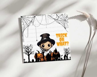 Digitale Halloween-cadeaukaart – Griezelige afdrukbare kunst | Trick or Treat-kaart direct downloaden