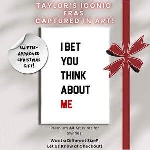 Taylor Swift regalo di Natale / poster stampabile / arte digitale da parete Swiftie / opzione incorniciata disponibile / decorazioni con testi di canzoni / idea regalo per le feste