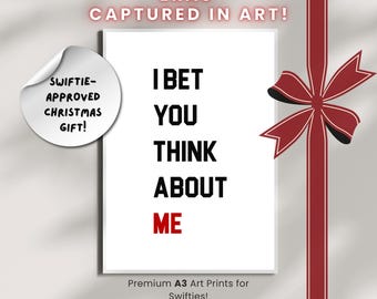 Taylor Swift-kerstcadeau | Afdrukbare poster | Digitale Swiftie-muurkunst | Ingelijste optie beschikbaar | Songteksten Decor | Cadeau-idee voor de feestdagen