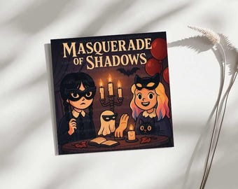 Wednesday Addams Halloween-cadeaukaart – Griezelige afdrukbare kunst | Digitale Trick or Treat-kaart downloaden