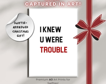 Regalo de Navidad de Taylor Swift / Póster imprimible / Arte mural digital de Swiftie / Opción enmarcada disponible / Decoración con letras de canciones / Idea de regalo navideño