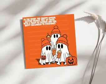 Digitale Halloween-cadeaukaart – Griezelige afdrukbare kunst | Trick or Treat-kaart direct downloaden