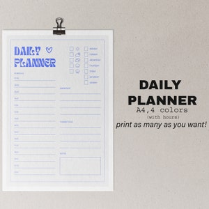 Personal Daily Planner , Instant Download Daily Planner , Printable Daily Planner , Daily Schedule , Daily To Do List , Daily Planner
