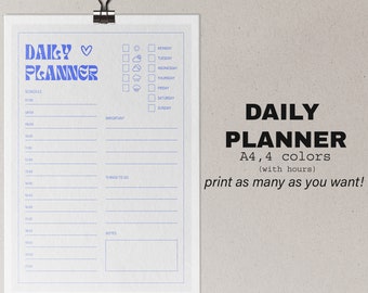 Afdrukbare dagplanner: minimalistisch A4-schema (directe download)