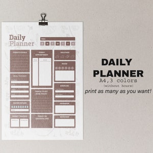 Personal Daily Planner , Instant Download Daily Planner , Printable Daily Planner , Daily Schedule , Daily To Do List , Daily Planner