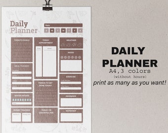 Afdrukbare dagelijkse planner: minimalistisch A4-ontwerp (directe download)