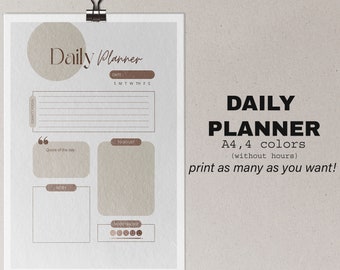 Afdrukbare dagelijkse planner: minimalistisch A4-ontwerp (directe download)