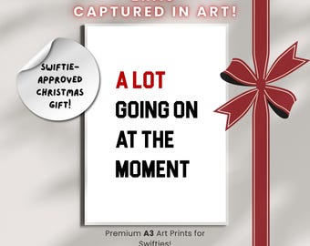 Regalo de Navidad de Taylor Swift / Póster imprimible / Arte mural digital de Swiftie / Opción enmarcada disponible / Decoración con letras de canciones / Idea de regalo navideño