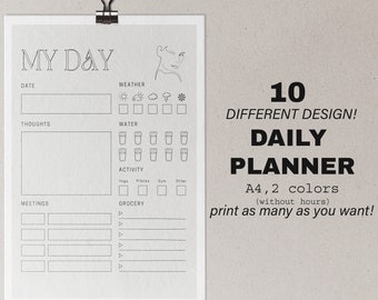 Afdrukbare dagelijkse planner: minimalistisch A4-ontwerp (directe download)