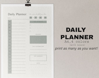Afdrukbare dagelijkse planner: minimalistisch A4-ontwerp (directe download)