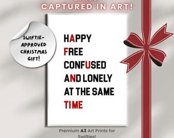 Taylor Swift-kerstcadeau | Afdrukbare poster | Digitale Swiftie-muurkunst | Ingelijste optie beschikbaar | Songteksten Decor | Cadeau-idee voor de feestdagen