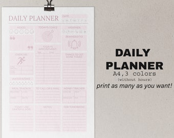 Afdrukbare dagelijkse planner: minimalistisch A4-ontwerp (directe download)