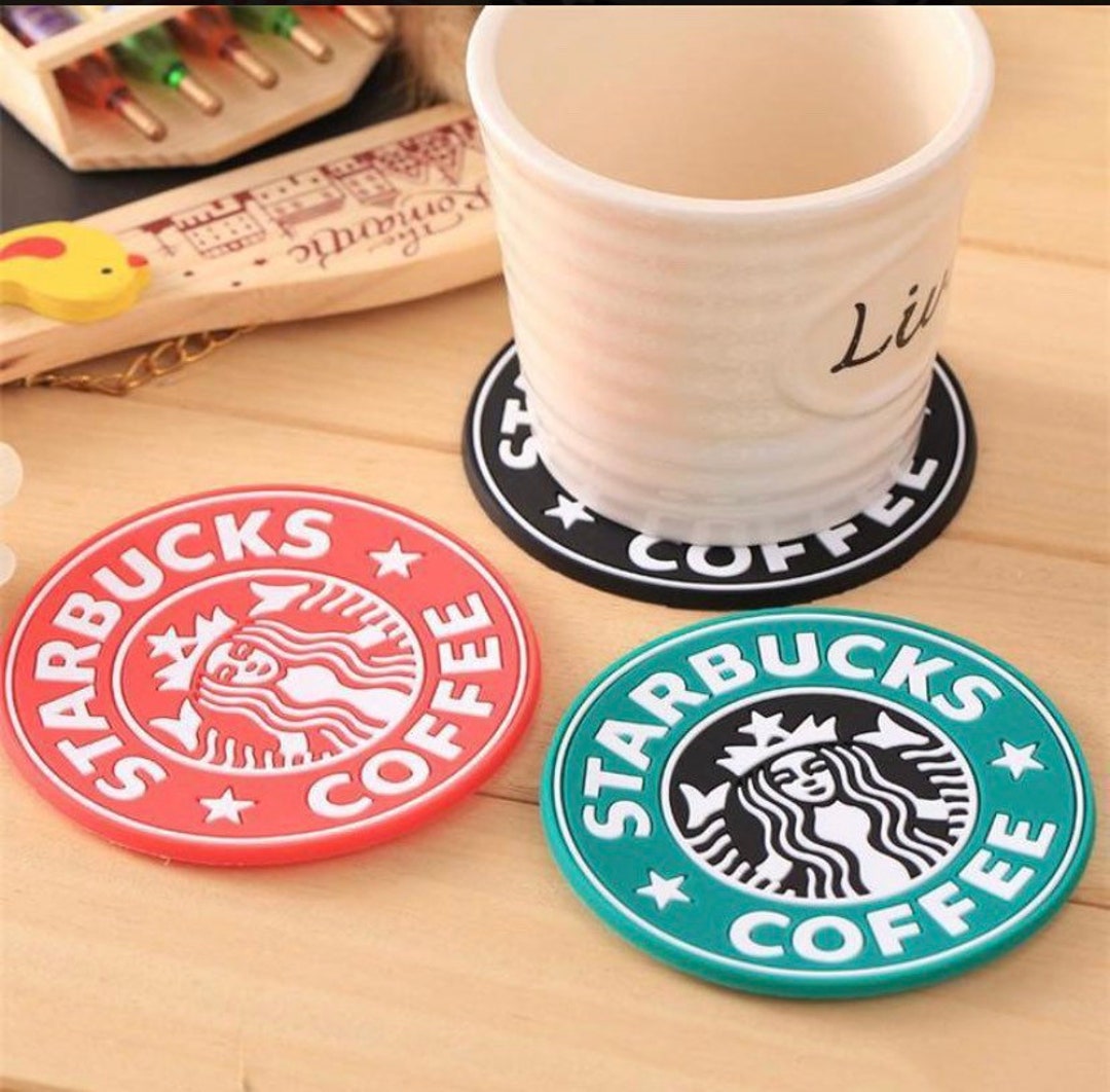Silicone Starbucks Coasters. Available in Red, Green and Black