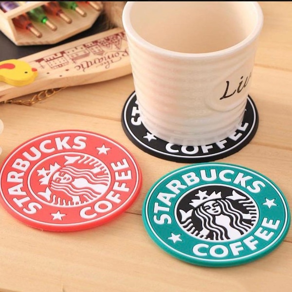 Silicone Starbucks Coasters. Available in Red, Green and Black. Starbucks Coaster