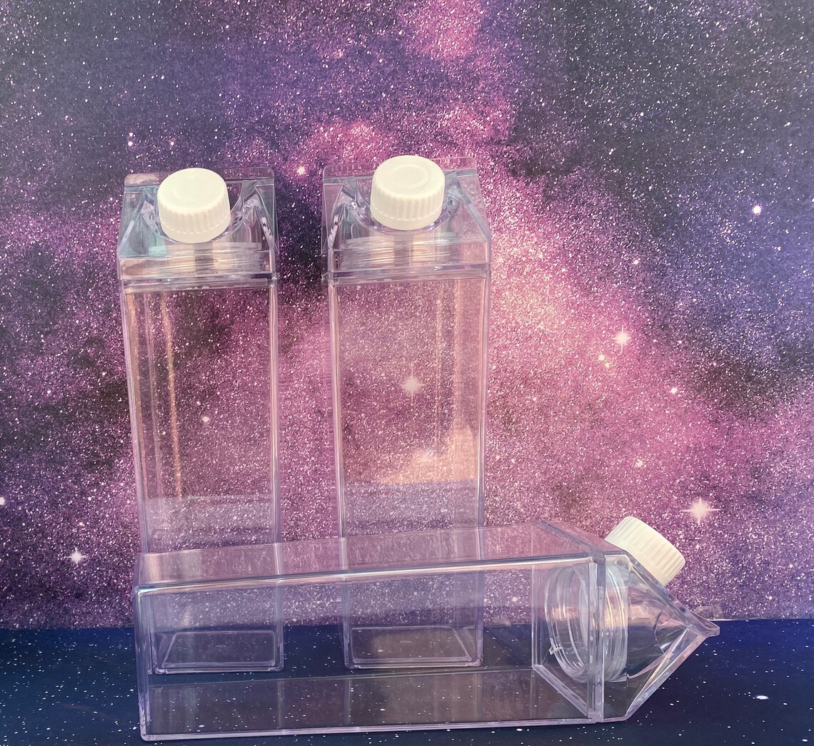Clear Milk Carton Water Bottle 16oz - Etsy