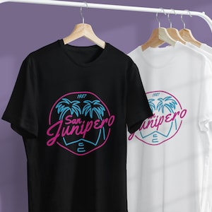 Best Tshirt Black Mirror San Junipero NEON Men&#39;s T-Shirt Size USA Heavy Cotton