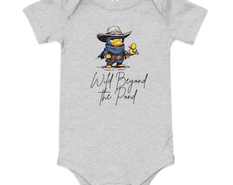 Wild Beyond the Pond Cowboy Duck Baby One-Piece | Cute & Cozy Short Sleeve Bodysuit