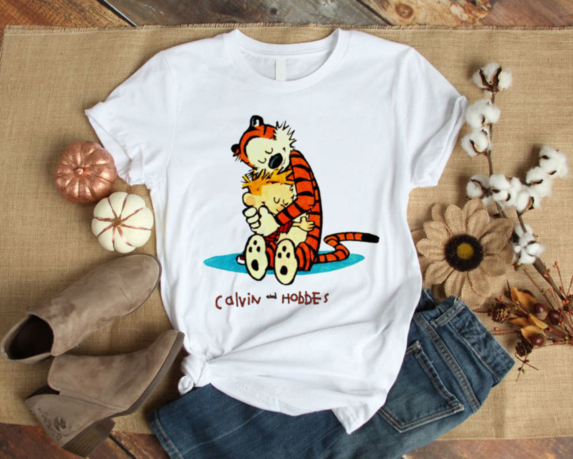 Discover Calvin And Hobbes Hugging T-Shirt, Calvin And Hobbes Shirt Fan Gifts, Calvin And Hobbes Vintage Shirt