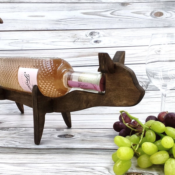 Wodden wine and alcohol holder, rack, stand for glass bottle, cat from plywood, display for animal lovers, homemade decor