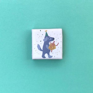 TEGELFOTO / MAGNEET jarige hond, 5 x 5 cm