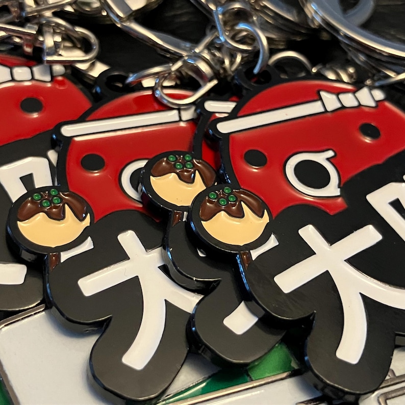 Takoyaki, Japan 1" Soft Enamel Pin, Japan enamel pin, Japan, Tokyo pin, keychain, Osaka, enamel pin, Japan pin, Spring, Valentine's Keychain + Pin
